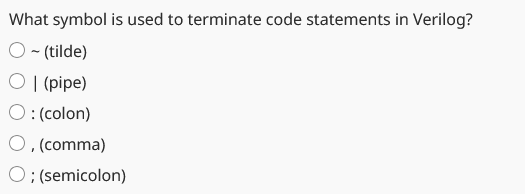 What symbol is used to terminate code statements