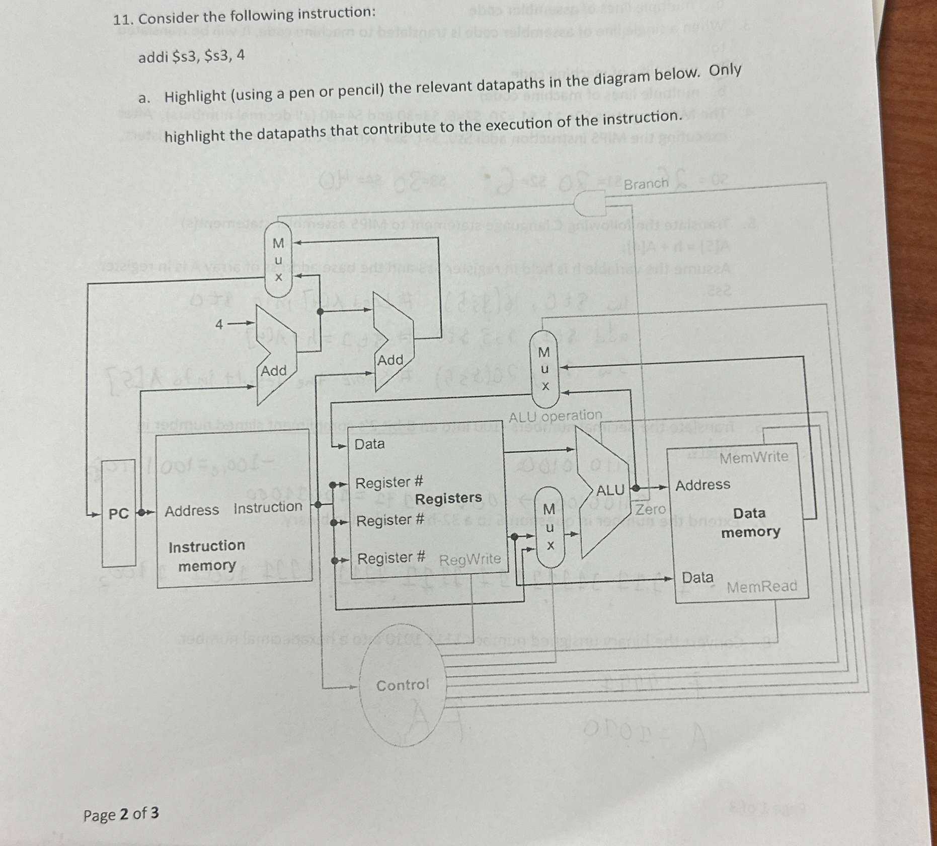 Consider the following instruction: addi $s 3 ,