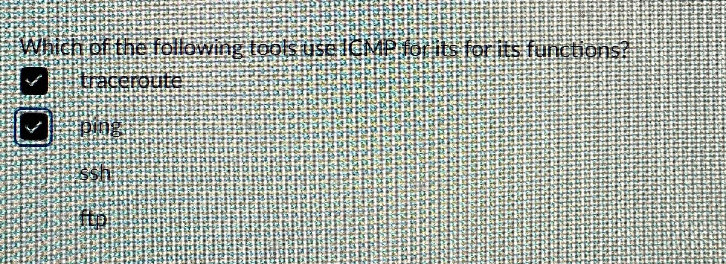 Which of the following tools use ICMP for its for