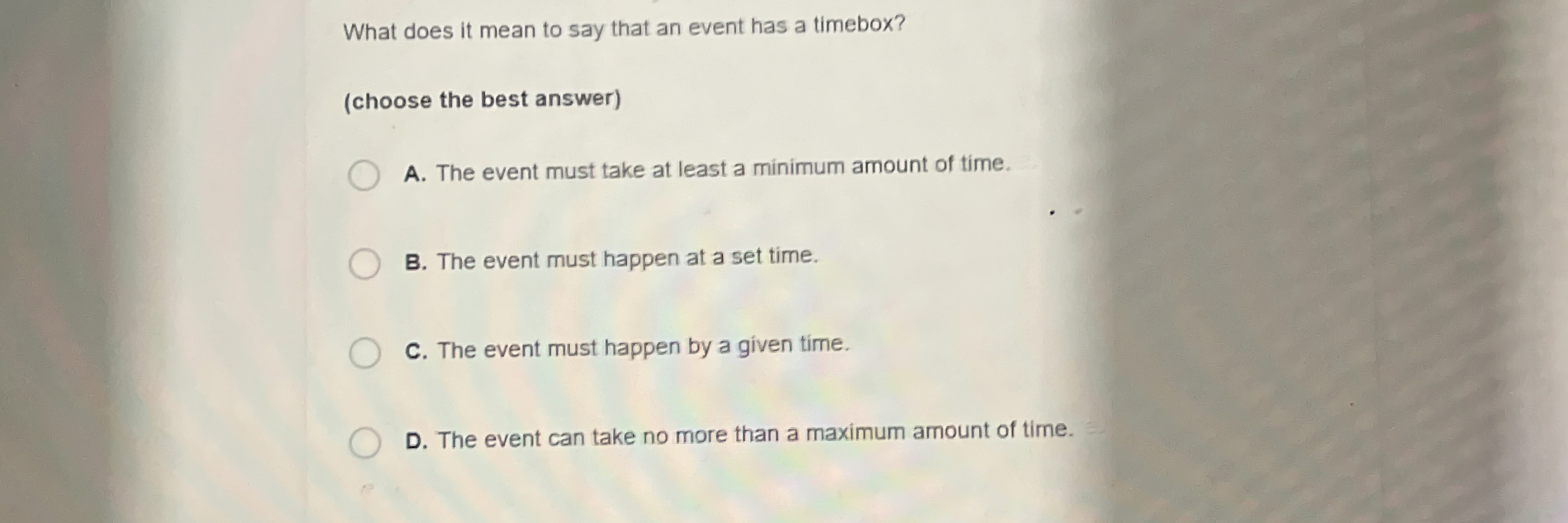 What does it mean to say that an event has a