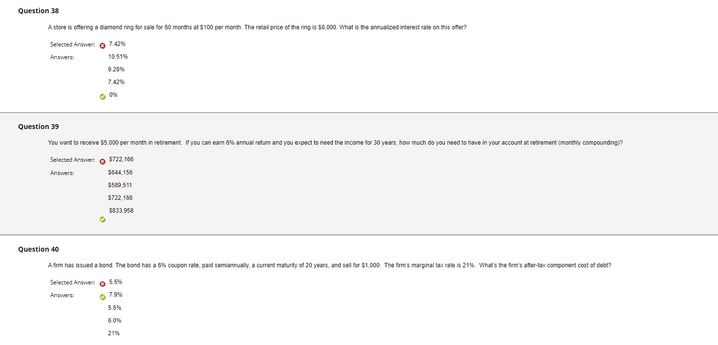 Question 38 A store is offering a diamond ring