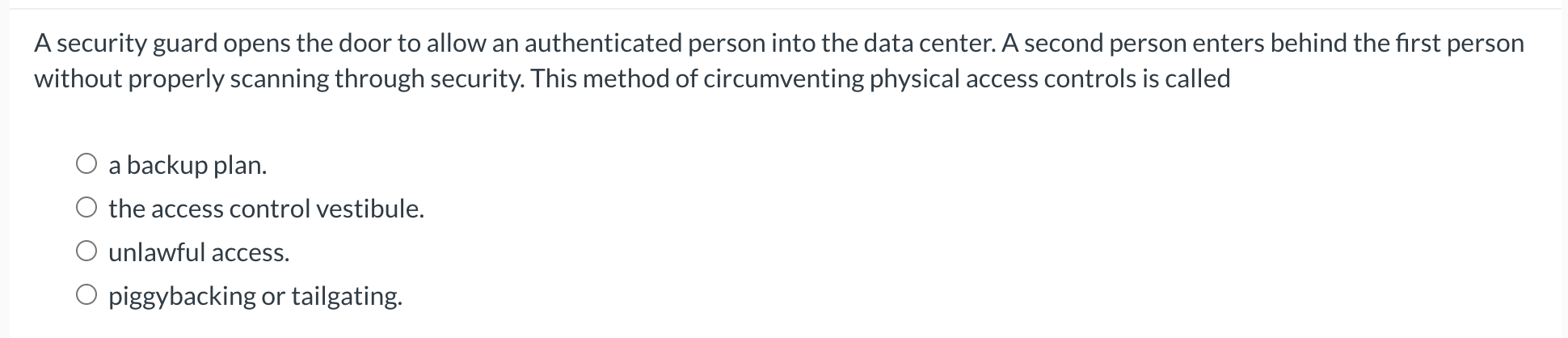 A security guard opens the door to allow an