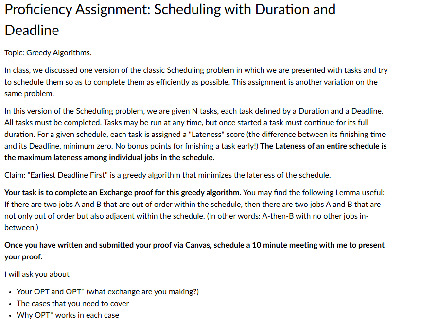 Proficiency Assignment: Scheduling with Duration