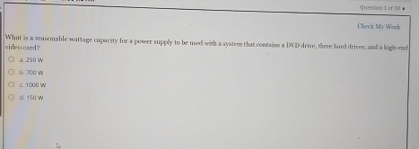 What is a reasonable watlage capacity for a power