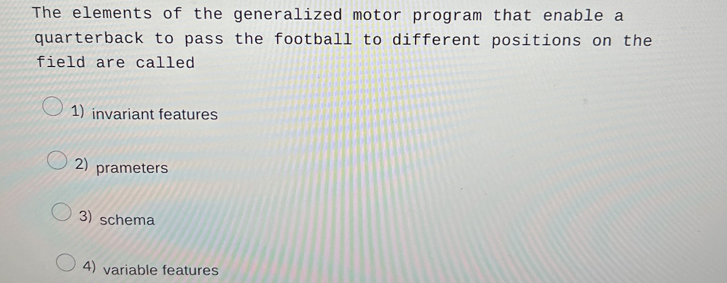 The elements of the generalized motor program