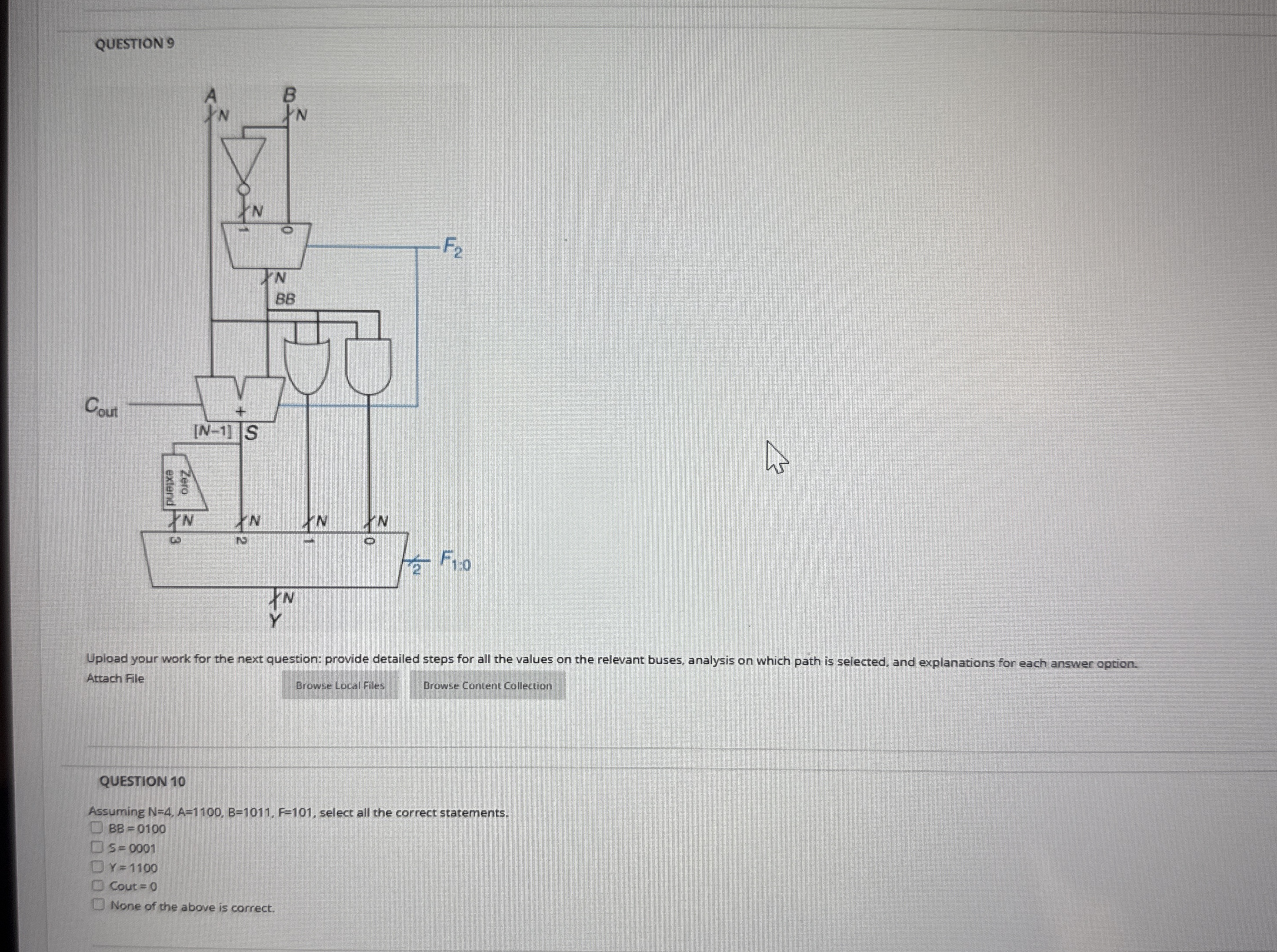 QUESTION 9 Upload your work for the next