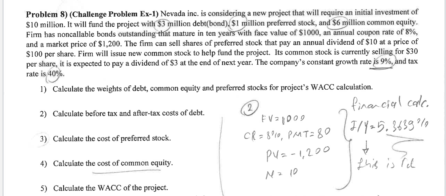 Problem 8) (Challenge Problem Ex-1) Nevada inc.