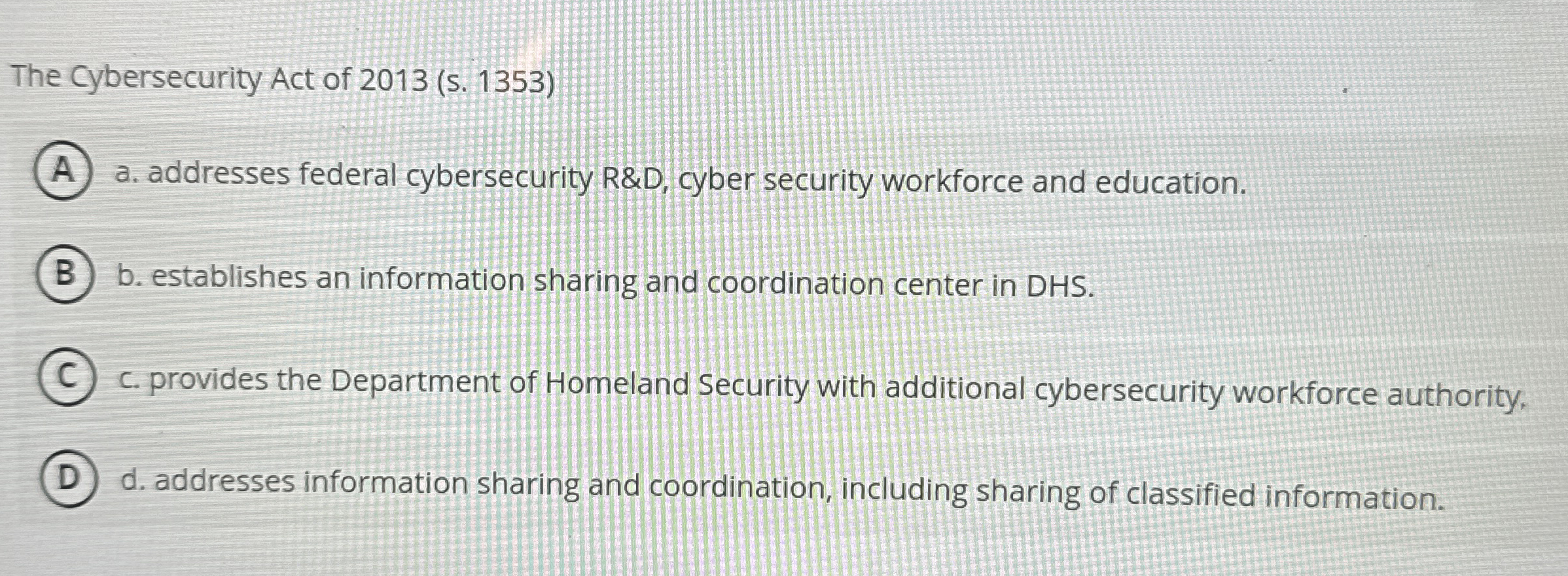 The Cybersecurity Act of 2 0 1 3 ( s . 1 3 5 3 )