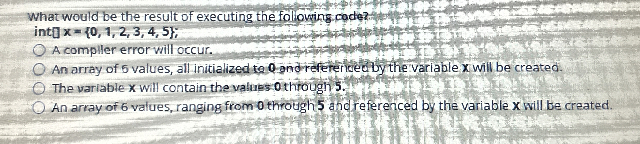 What would be the result of executing the
