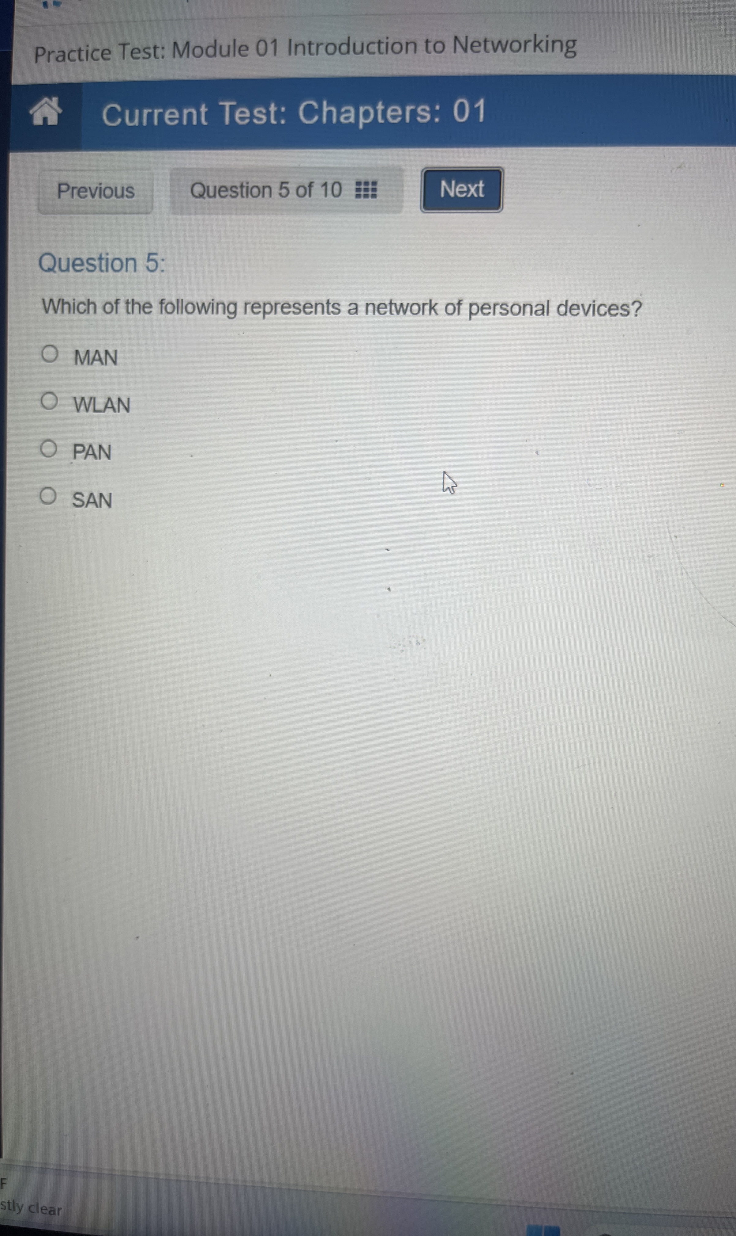 Question 5 : Which of the following represents a
