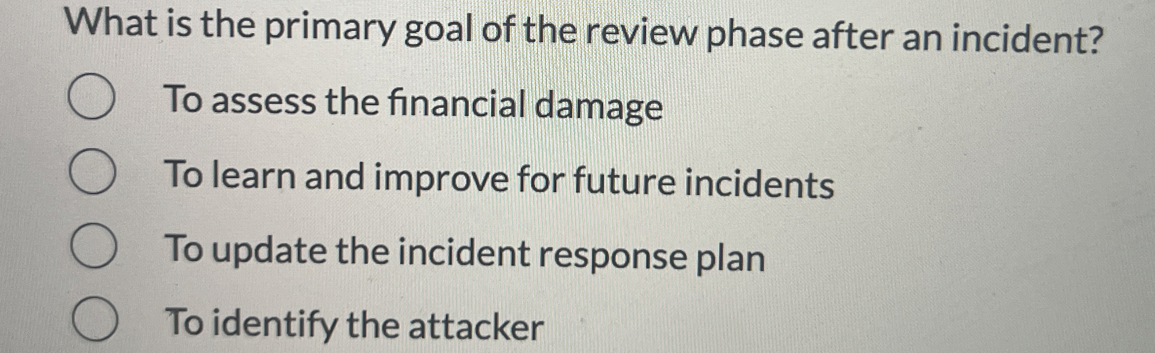 What is the primary goal of the review phase