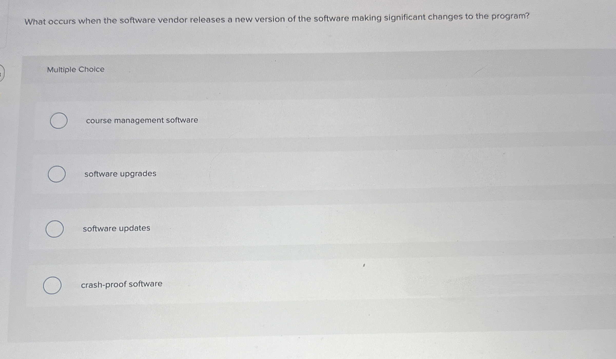 What occurs when the software vendor releases a