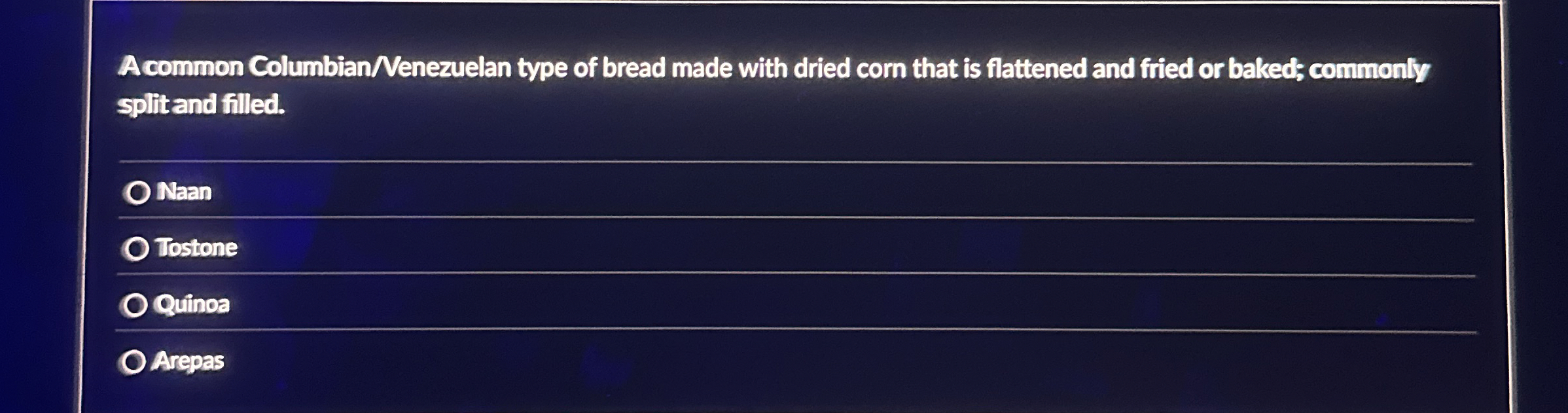 Acommon Columbian / Venezuelan type of bread made