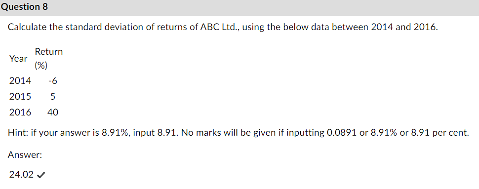 Question 2 If the covariance between security A