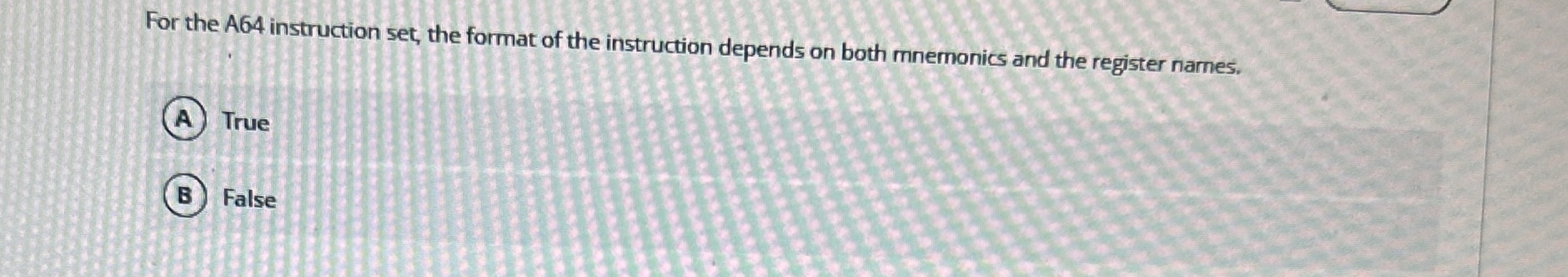 For the A 6 4 instruction set, the format of the