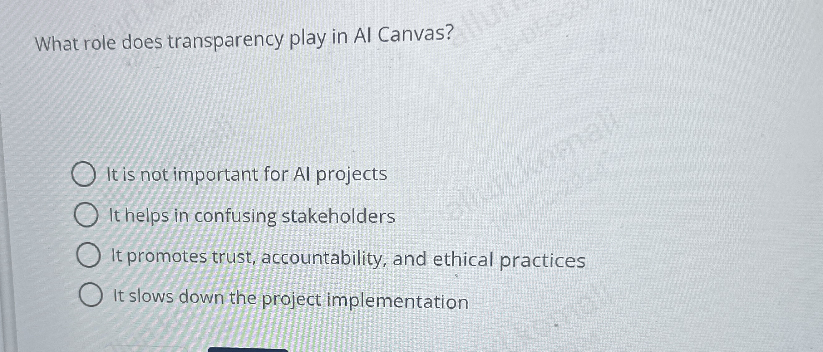 What role does transparency play in AI Canvas? It