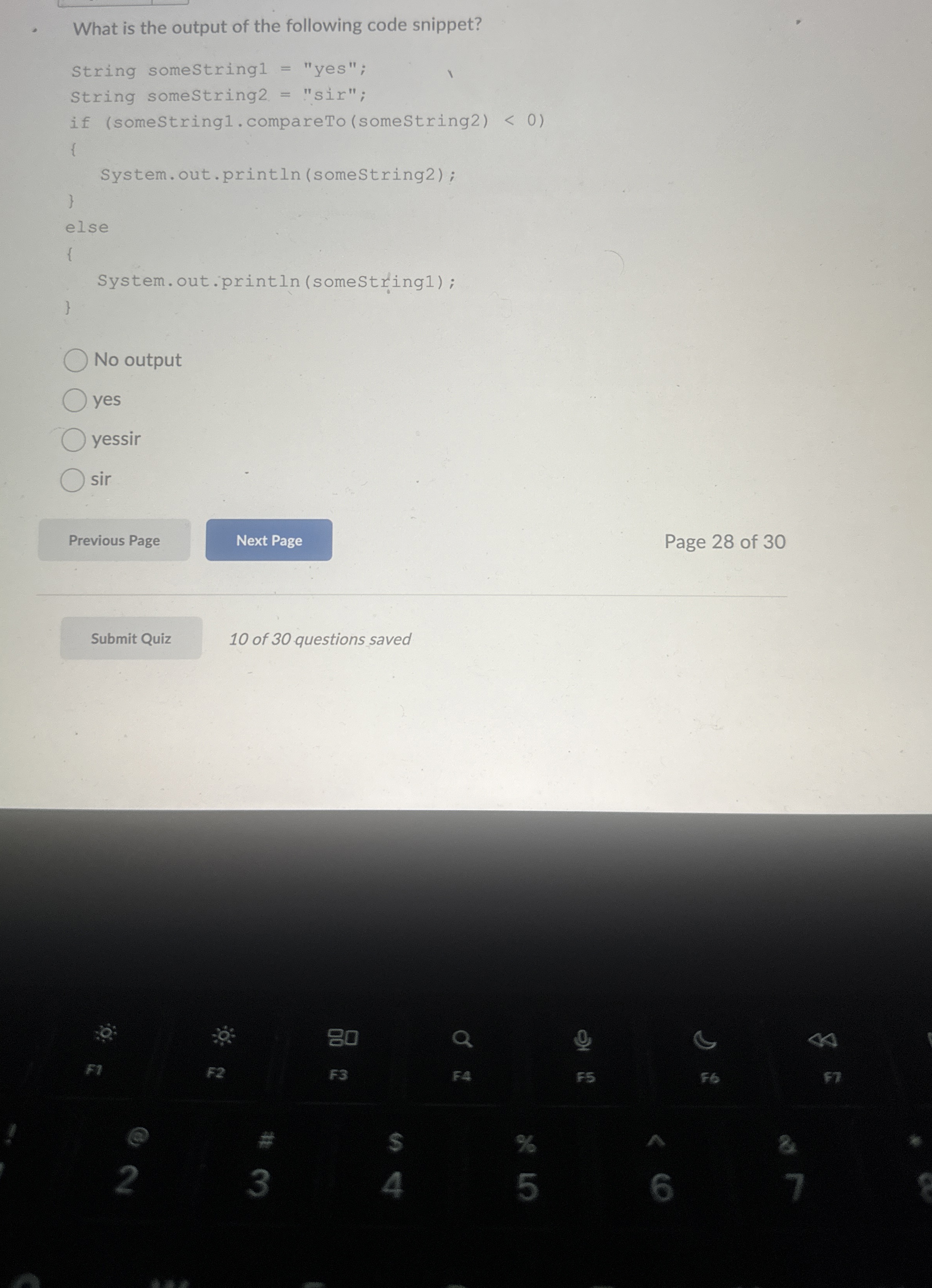 What is the output of the following code snippet?