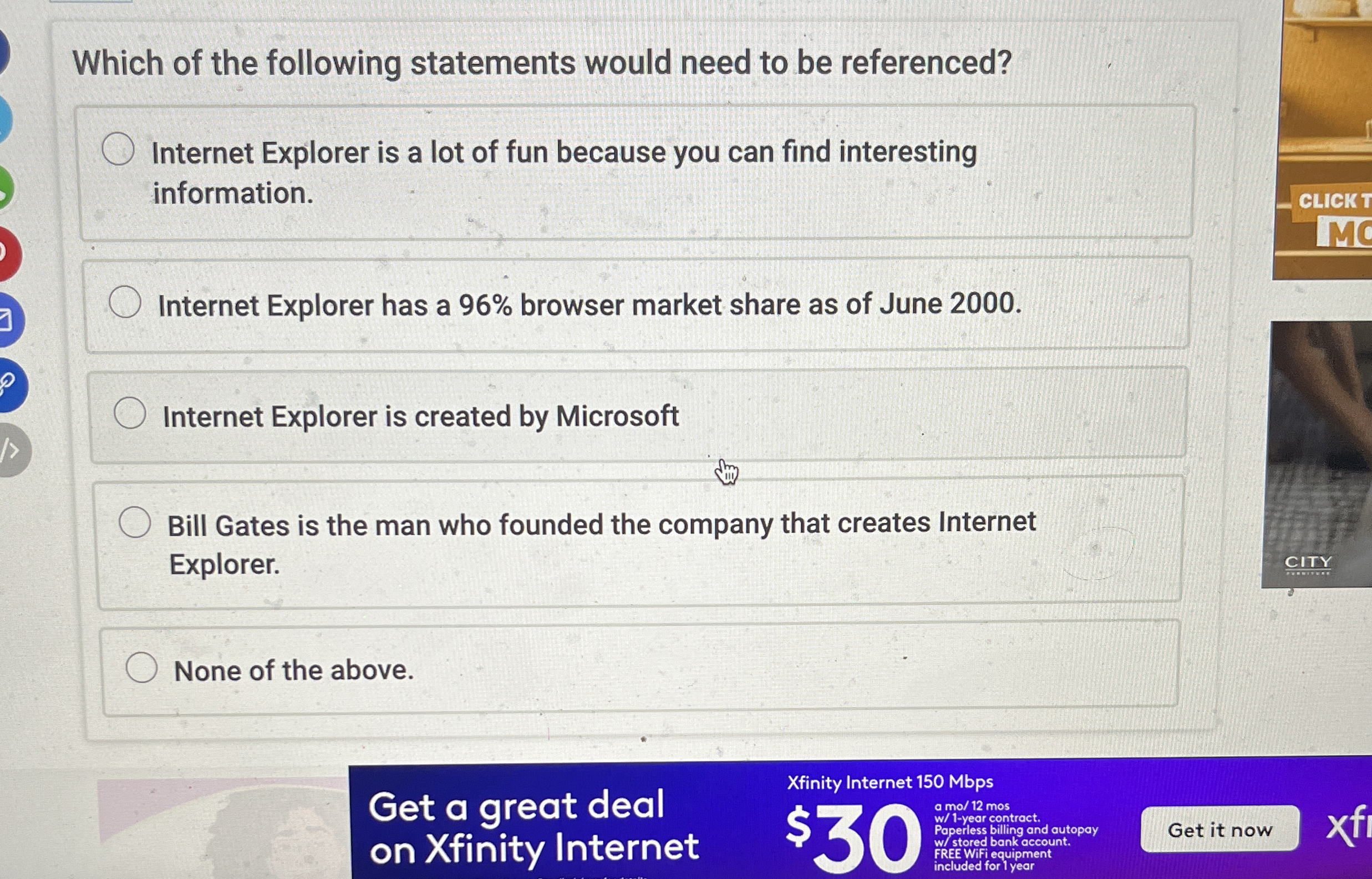 Which of the following statements would need to