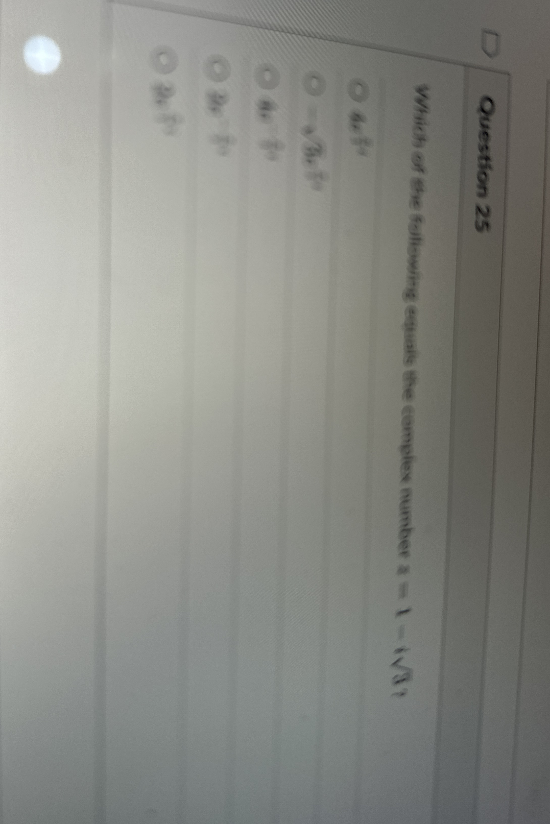 Question 2 5 Which of the following equals the