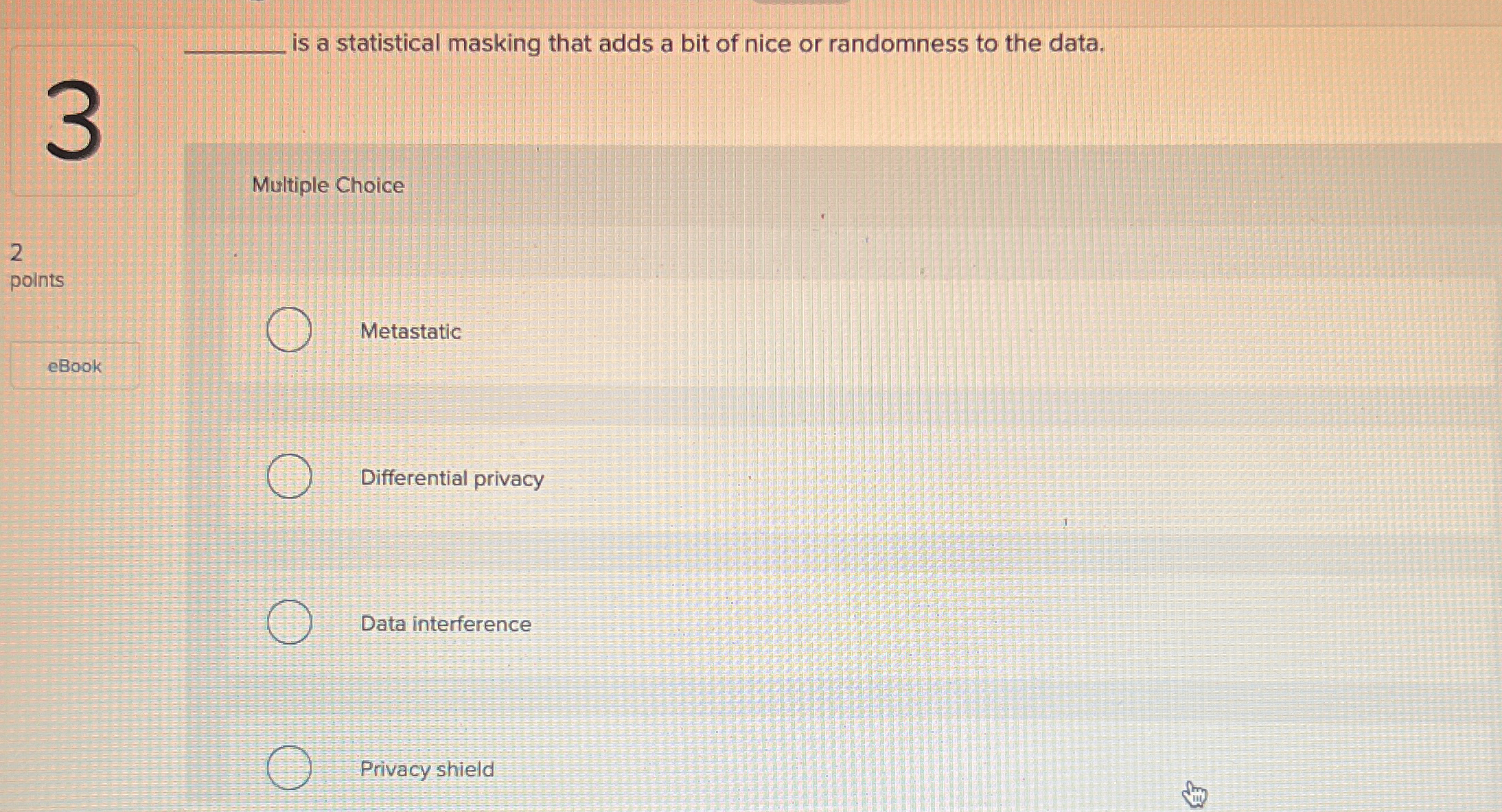is a statistical masking that adds a bit of nice