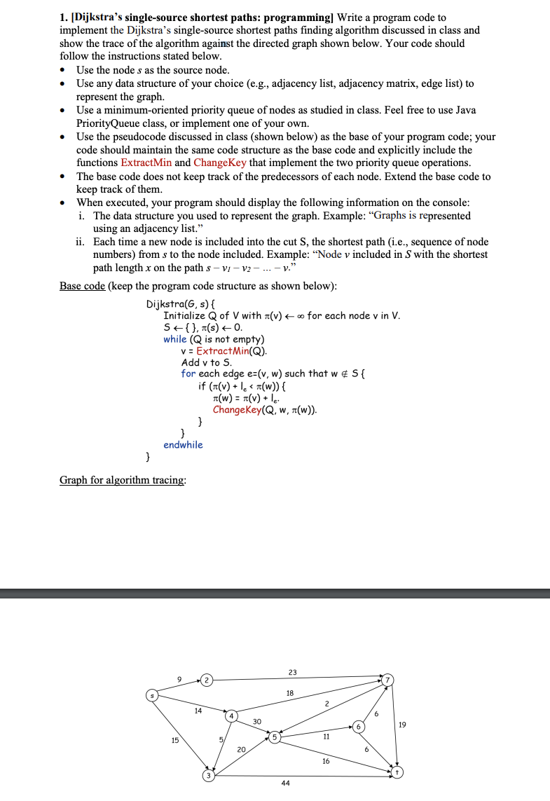 1 . [ Dijkstra ' s single - source shortest