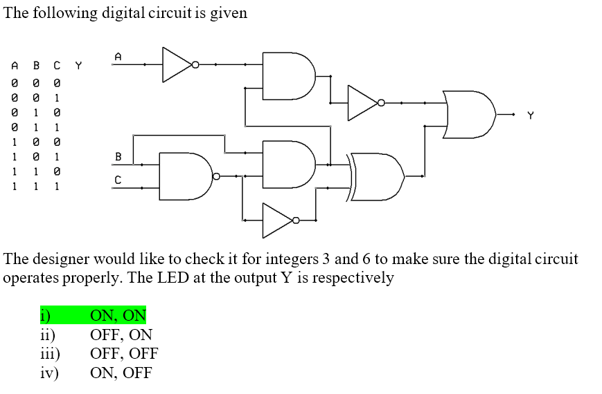 The following digital circuit is given \ ( A \ )
