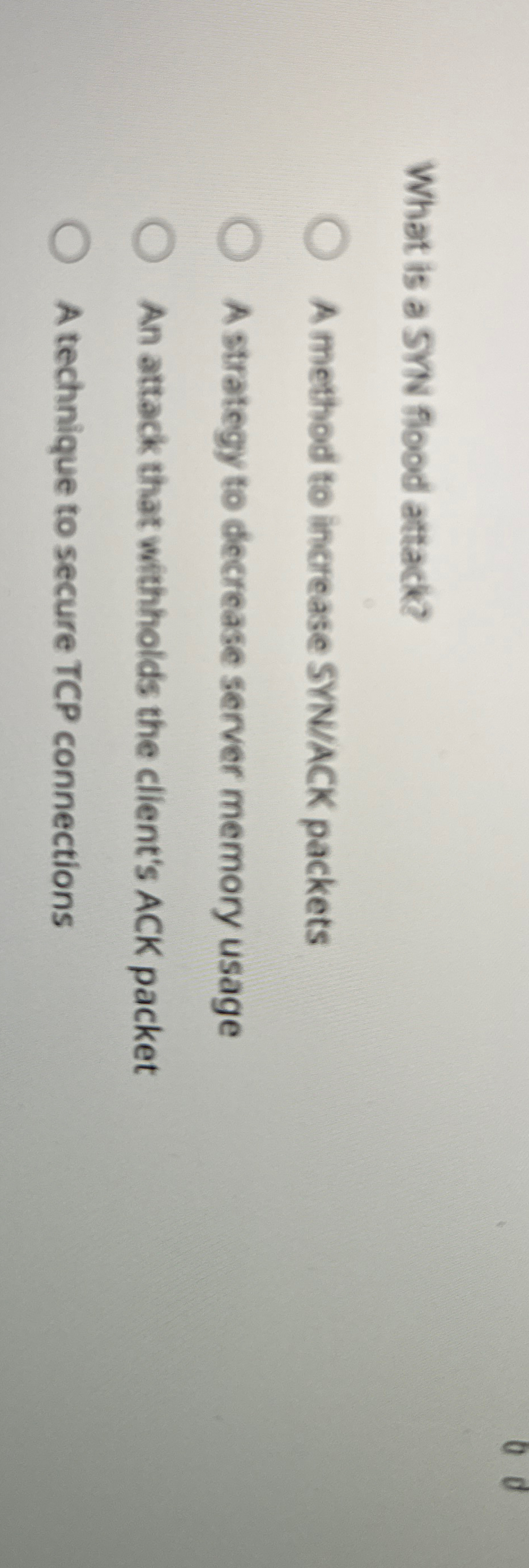 What is a SYN flood attack? A method to increase