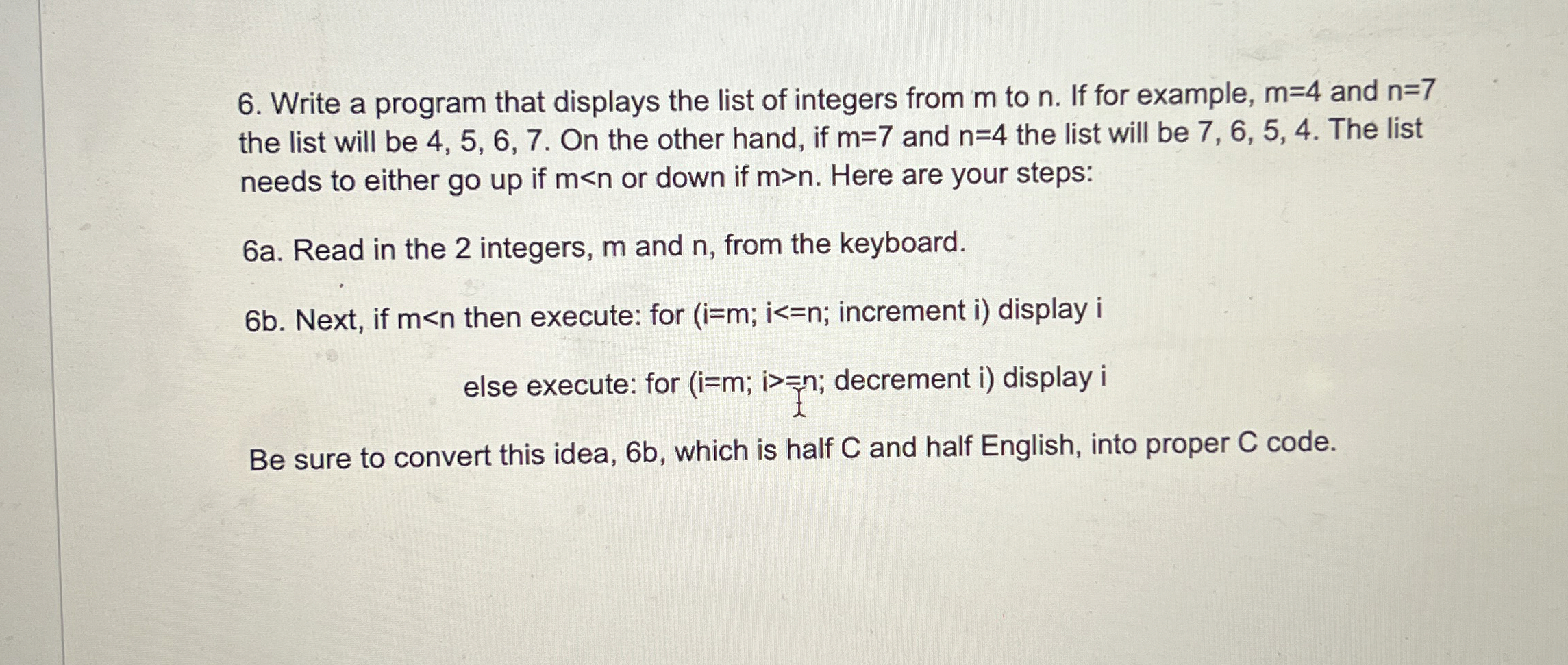 Write a program that displays the list of