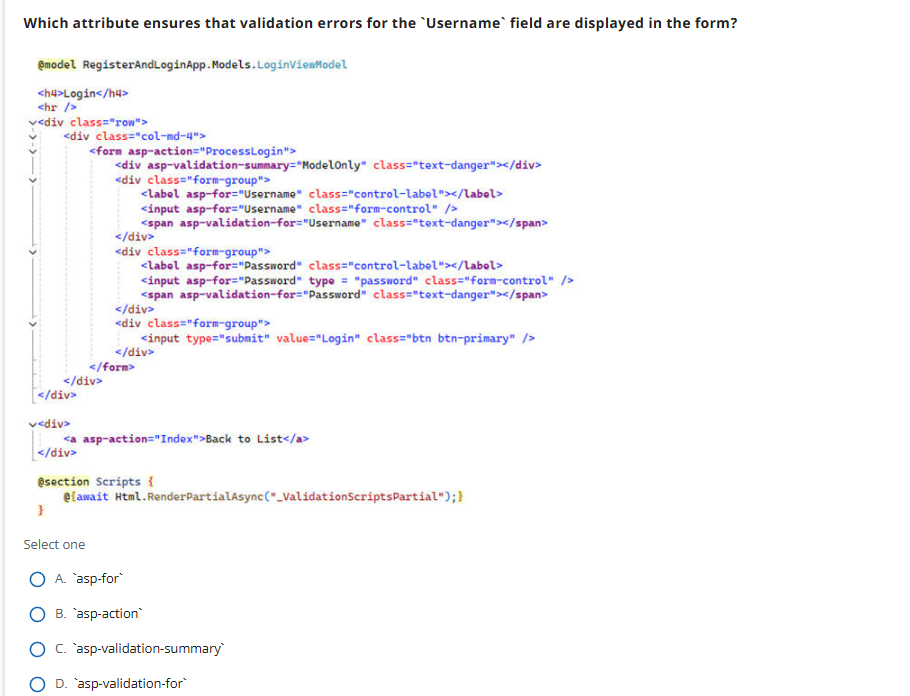 Which attribute ensures that validation errors