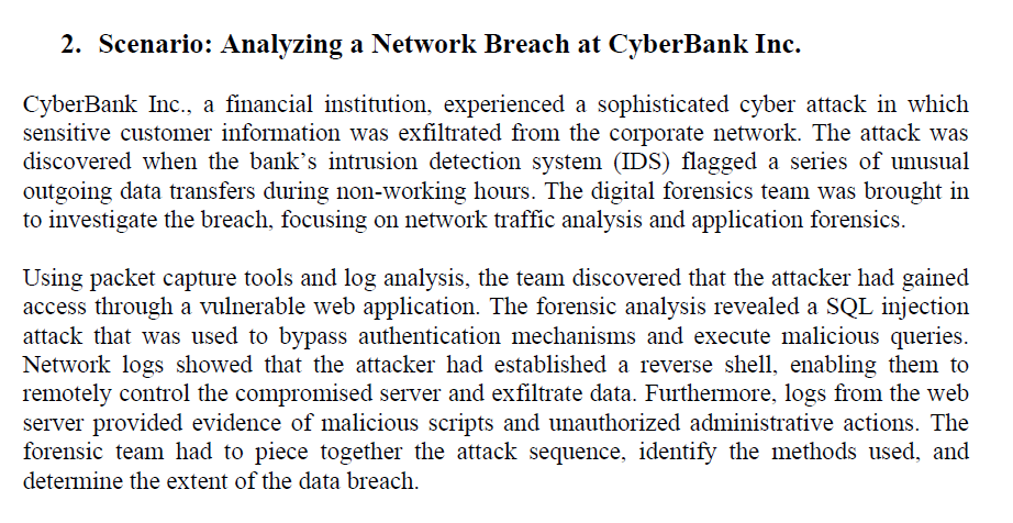 2 . Scenario: Analyzing a Network Breach at