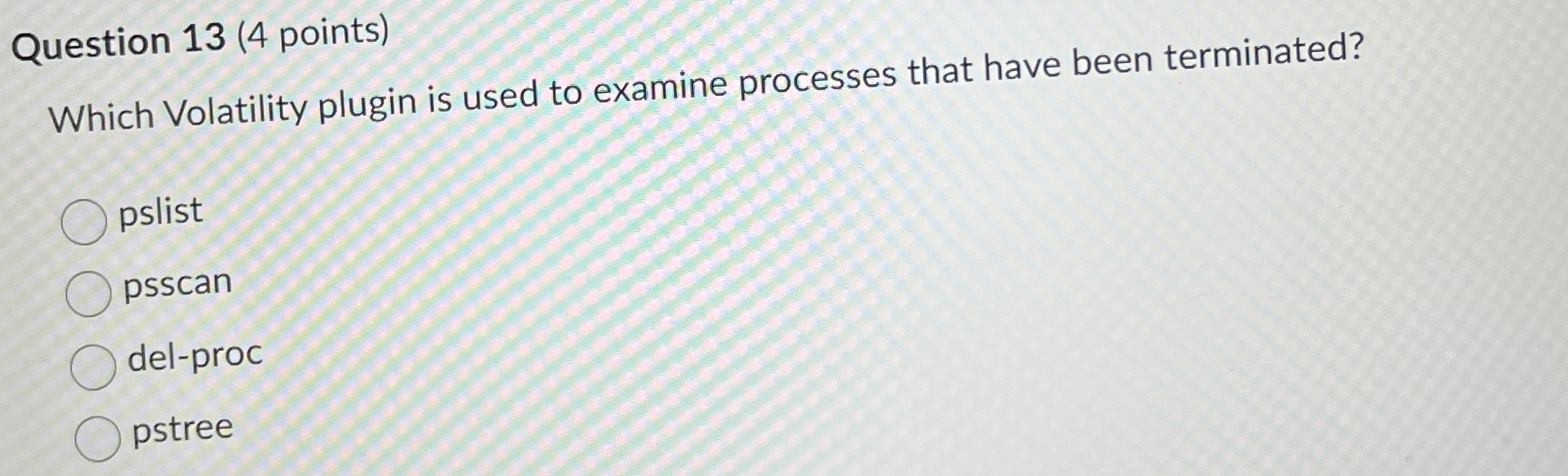 Which Volatility plugin is used to examine