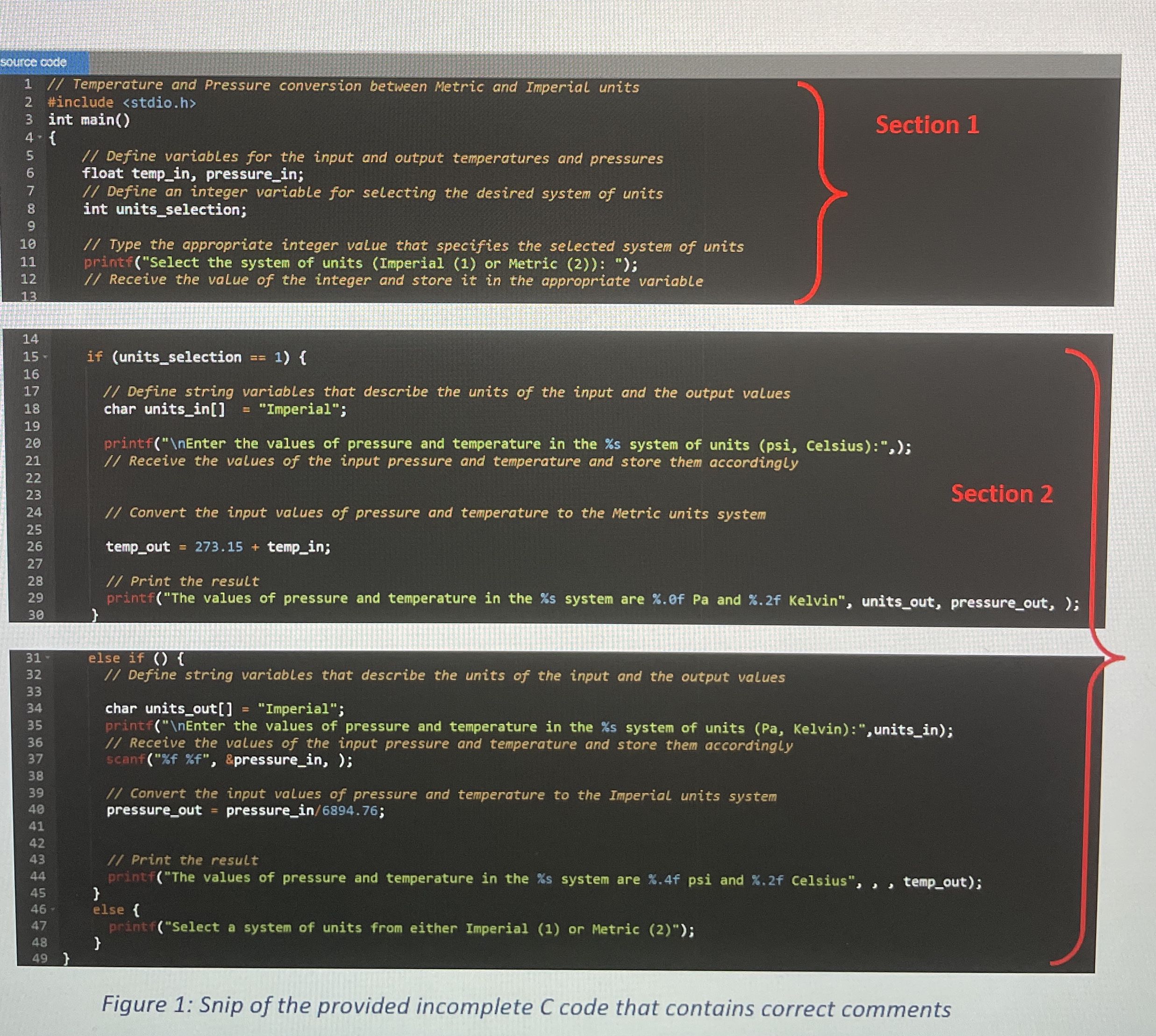 Code algorithm description - pseudocode The