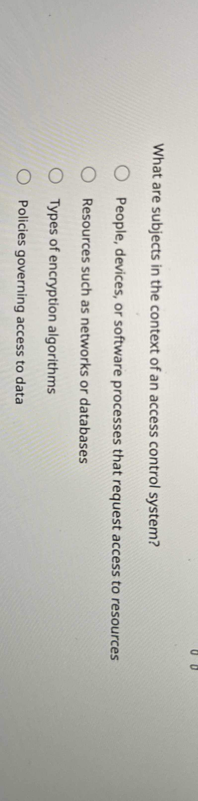 What are subjects in the context of an access