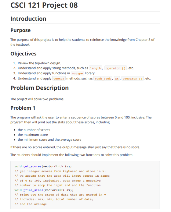 The project will solve two problems. Problem 1