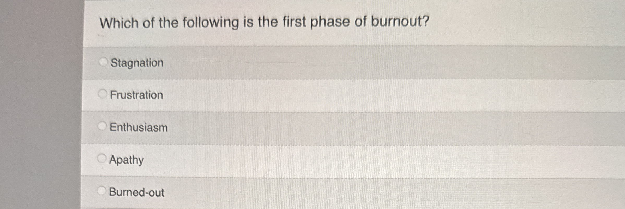 Which of the following is the first phase of