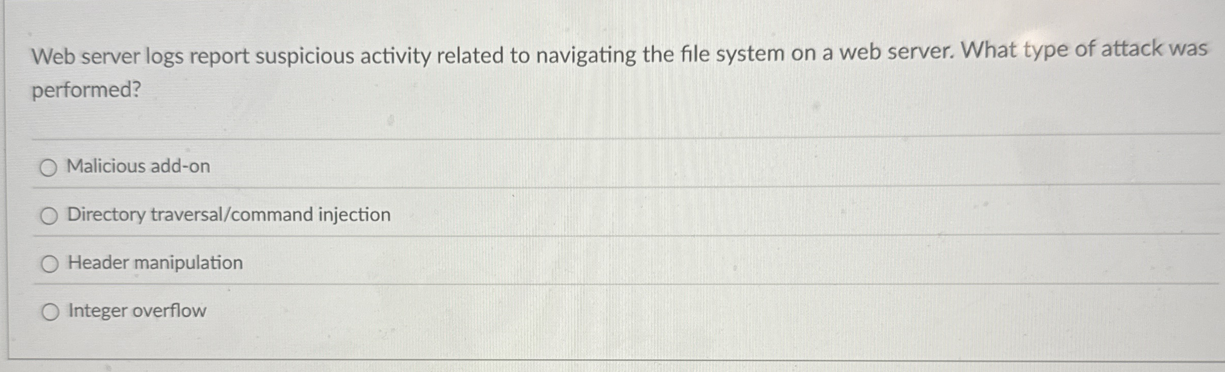 Web server logs report suspicious activity
