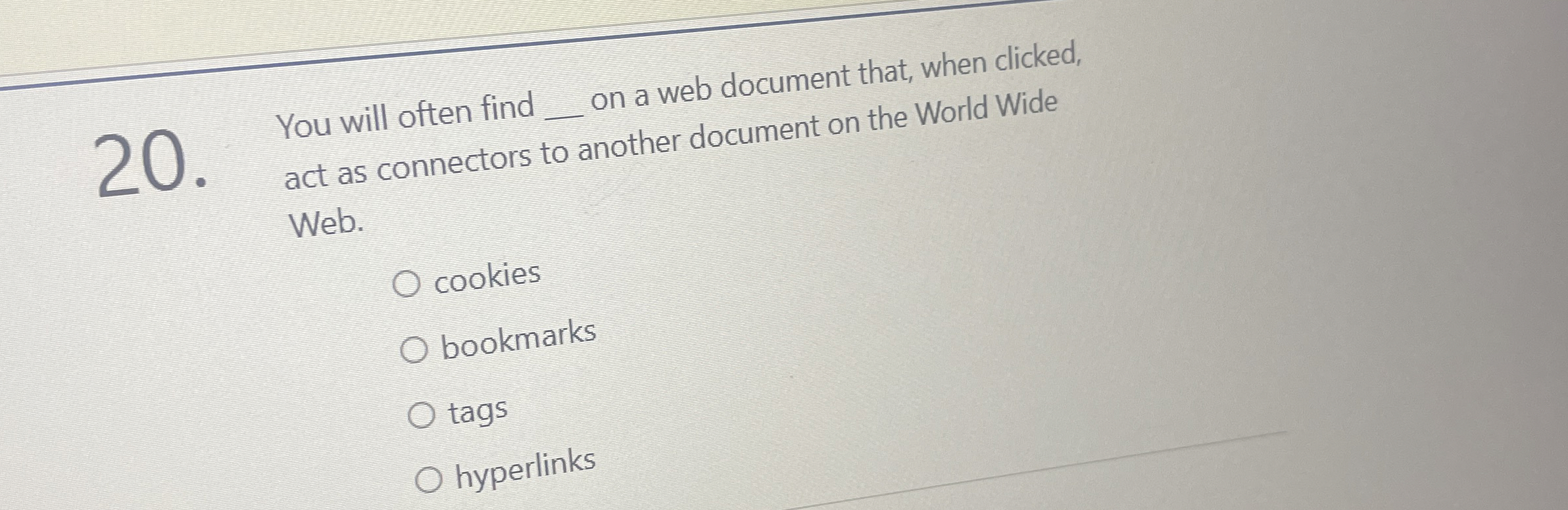 You will often find on a web document that, when