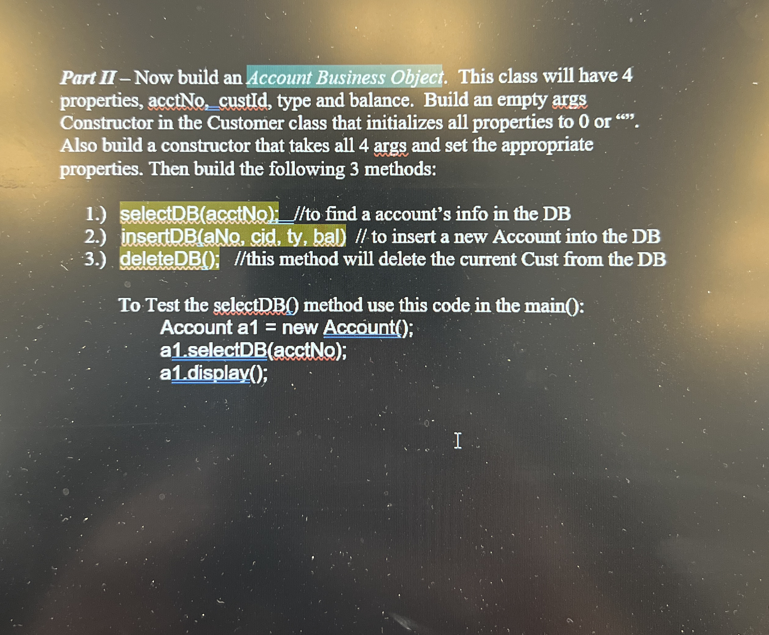 Part II - Now build an Account Business Object.