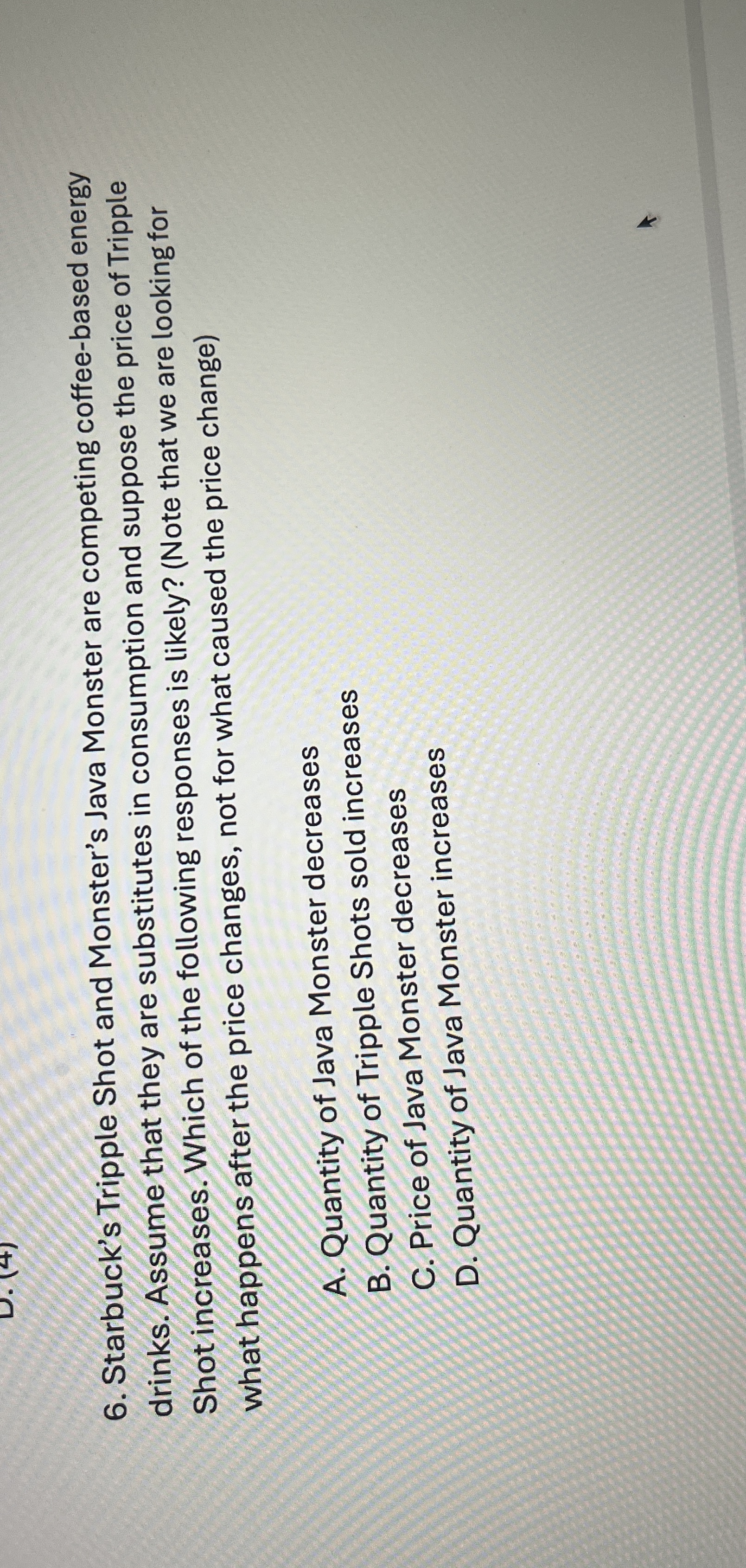 Starbuck's Tripple Shot and Monster's Java