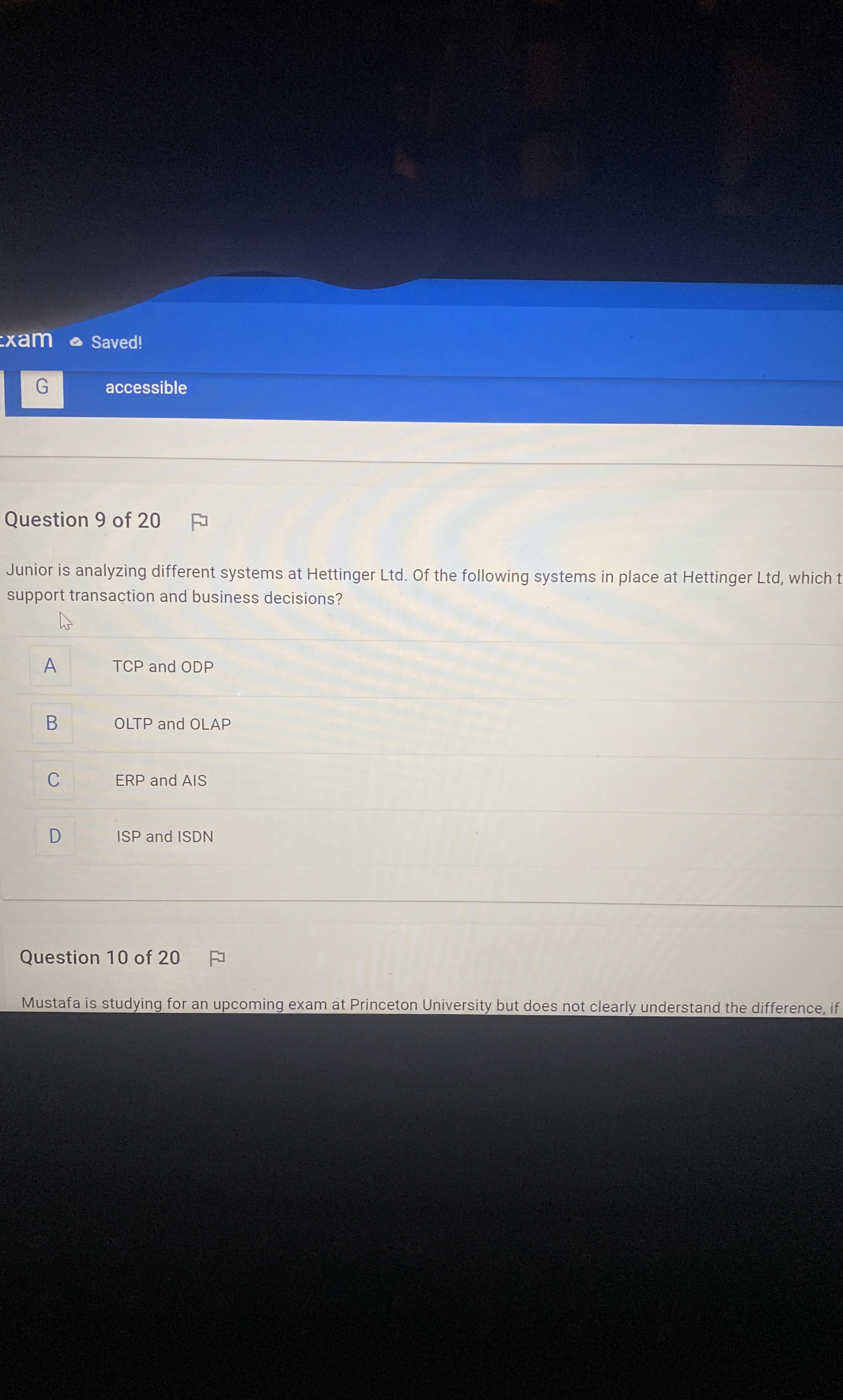 Question 9 of 2 0 Junior is analyzing different