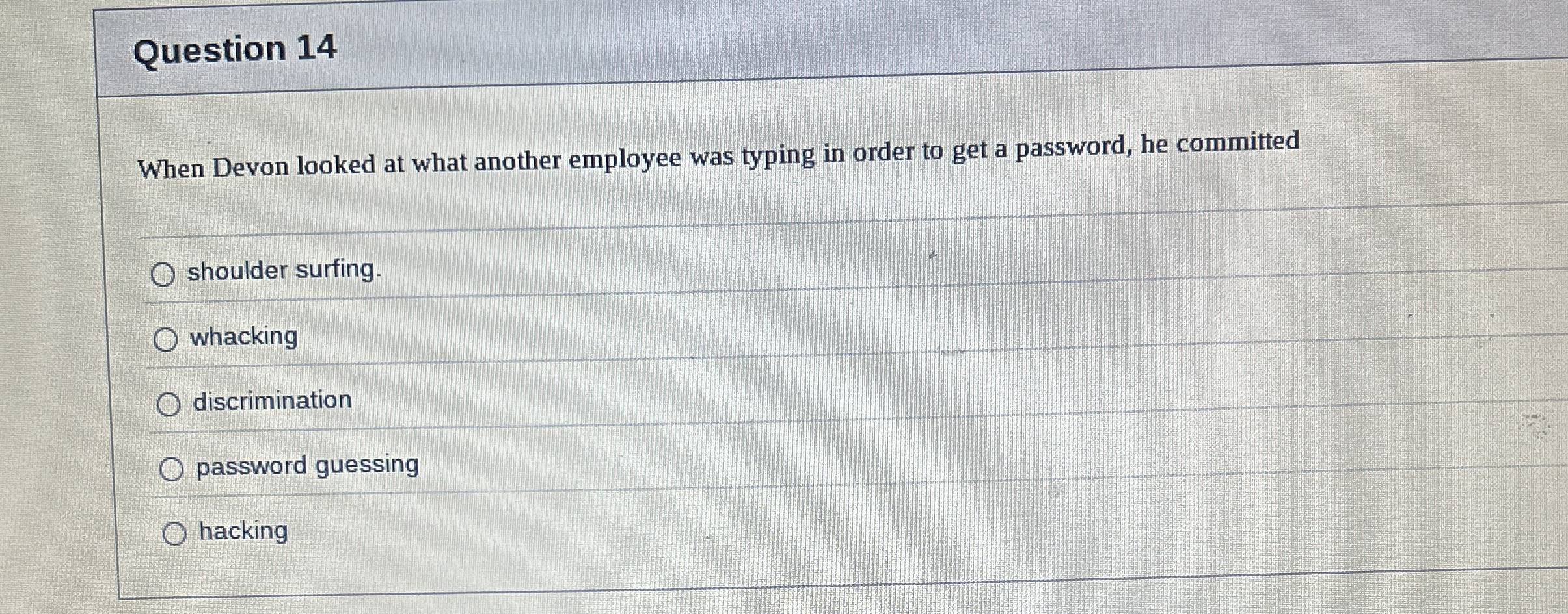 Question 1 4 When Devon looked at what another
