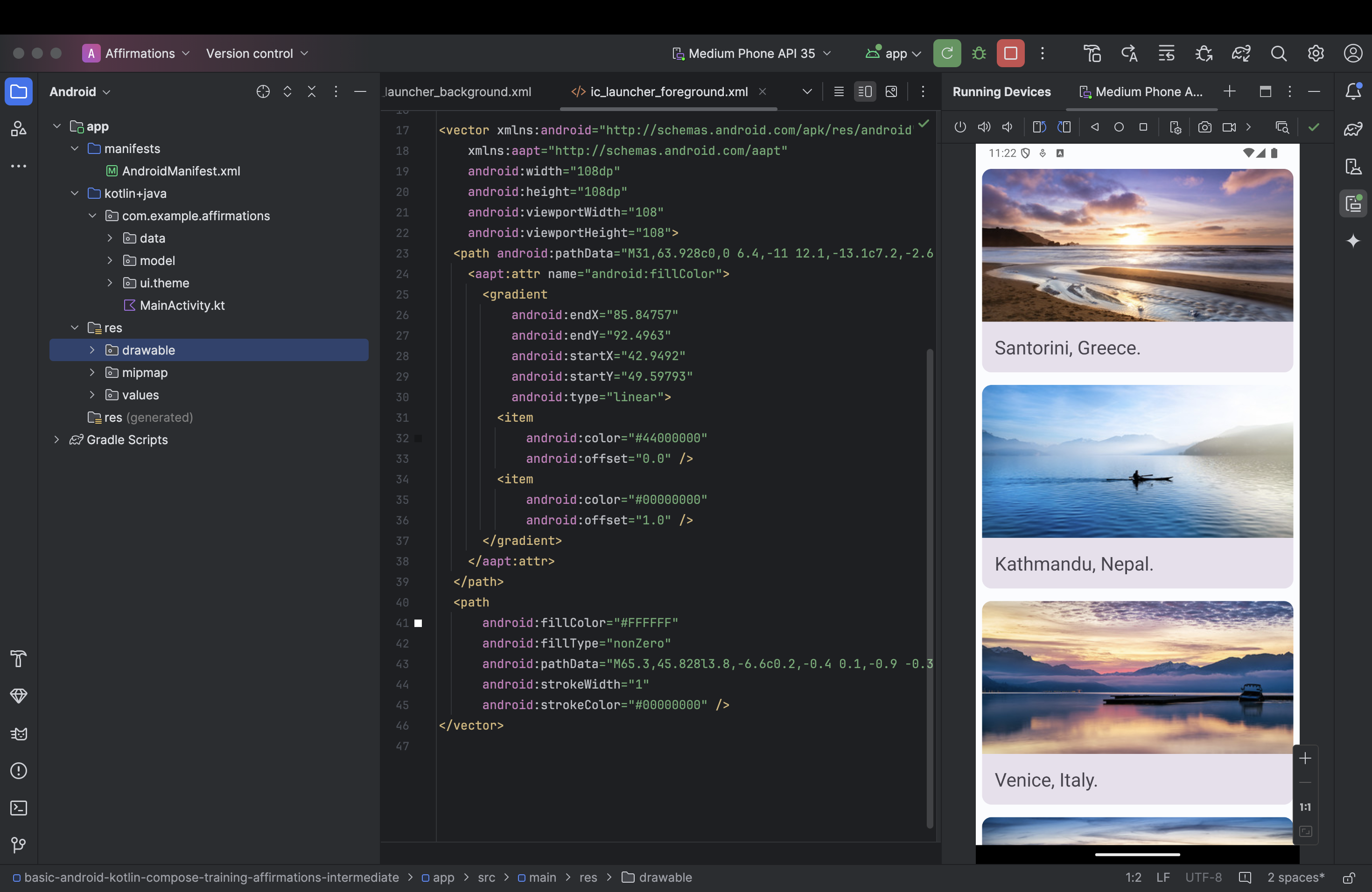 You can modify the Affirmation App created in Lab