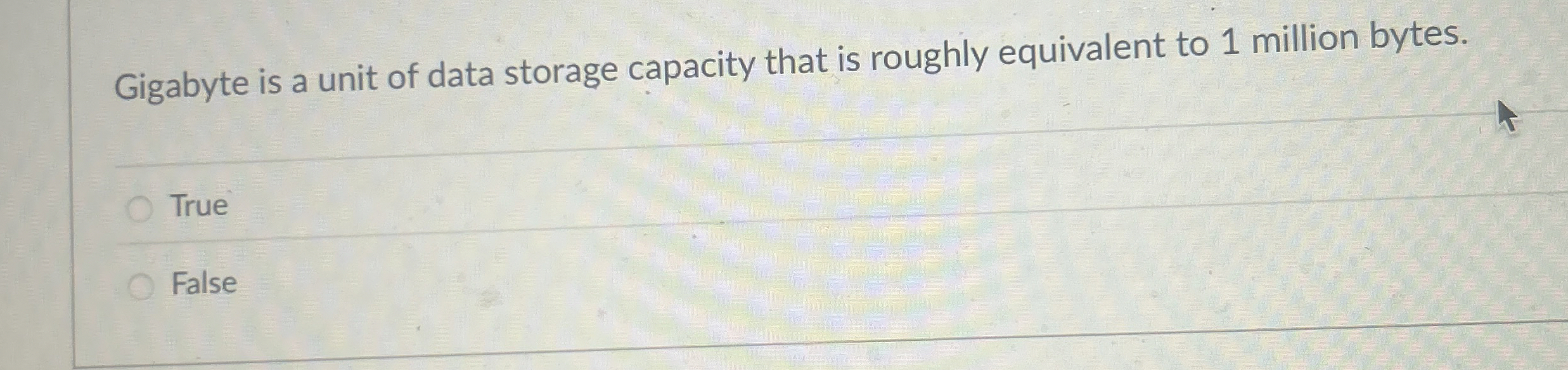 Gigabyte is a unit of data storage capacity that