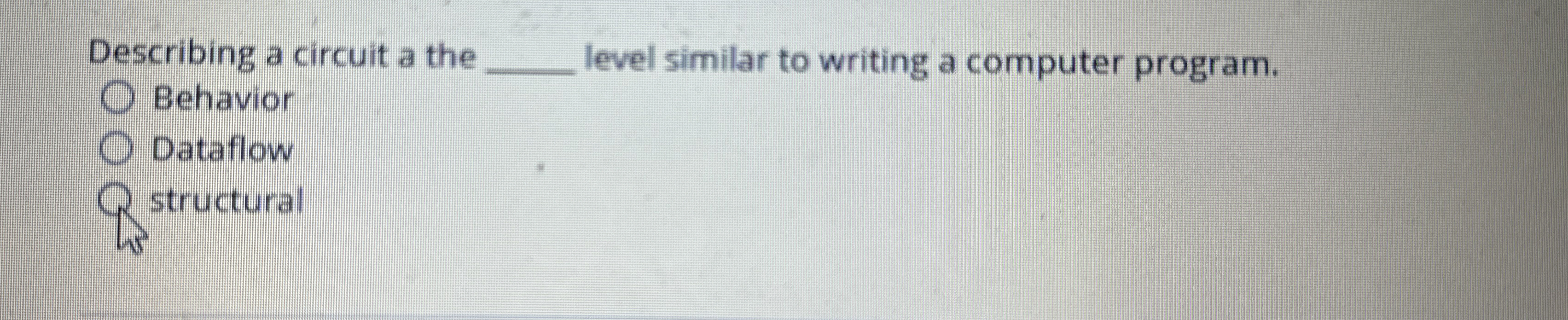 Describing a circuit a the level similar to