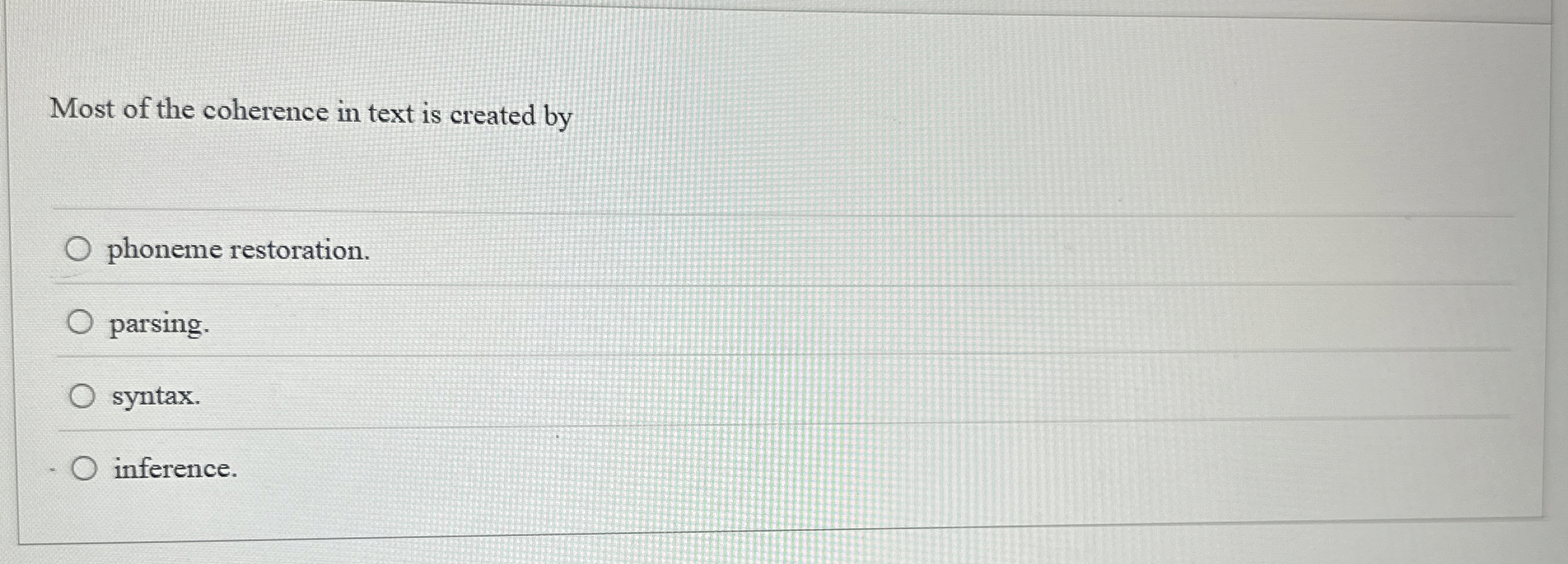 Most of the coherence in text is created by