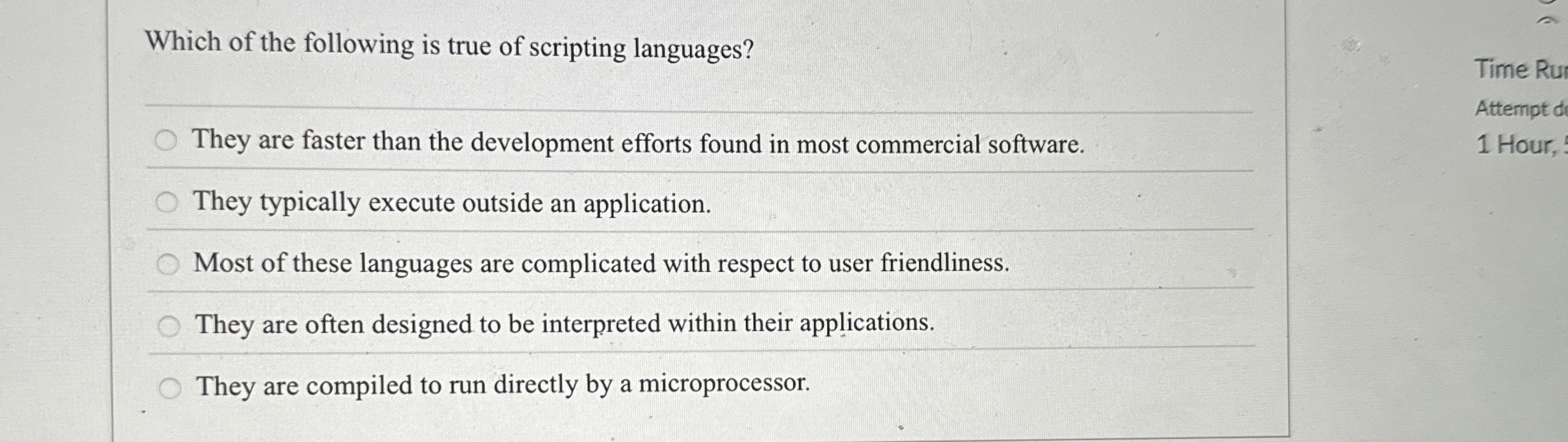 Which of the following is true of scripting