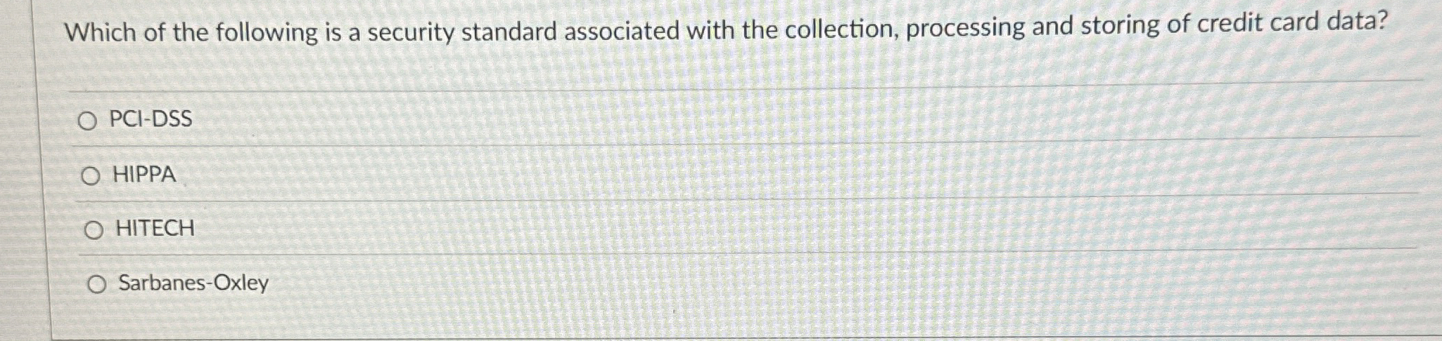 Which of the following is a security standard