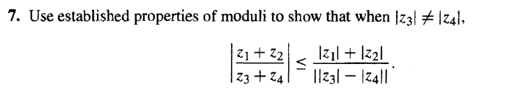 Use established properties of moduli to show that
