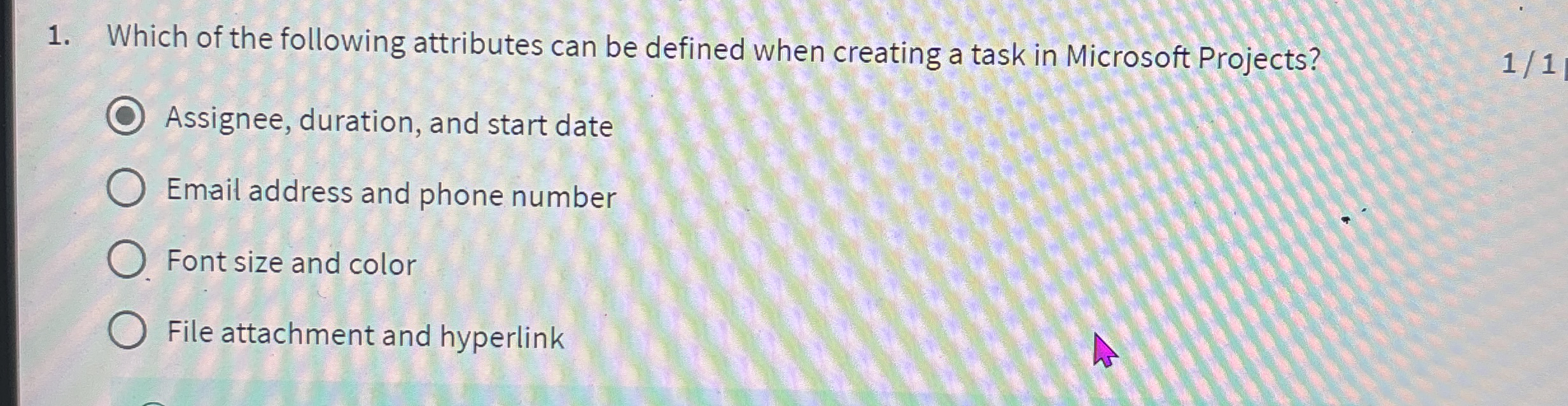 Which of the following attributes can be defined