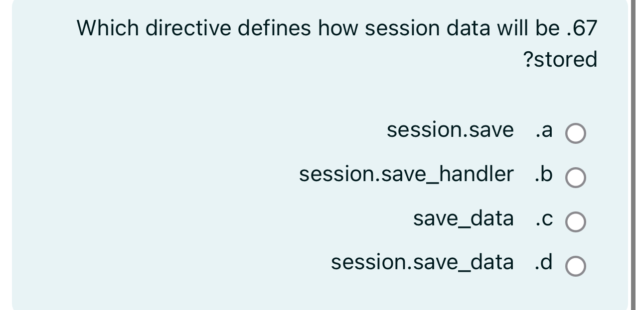 Which directive defines how session data will be